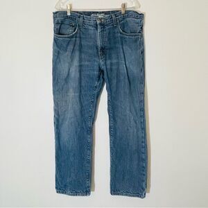 Eddie Bauer Red & Green Fleece Interior Straight Denim Jeans Size 38x30